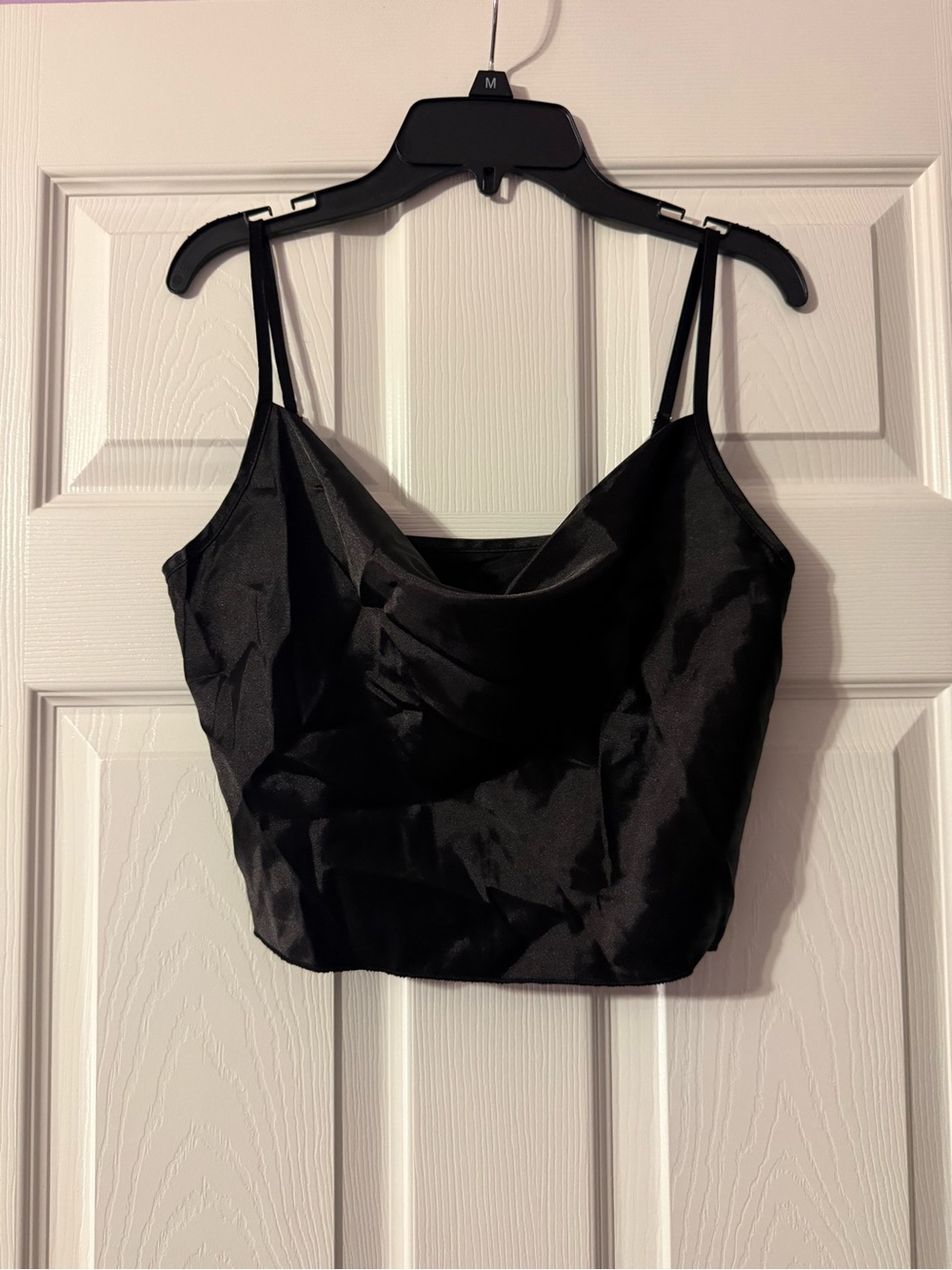SHEIN Black Satin Cowl Neck Camisole